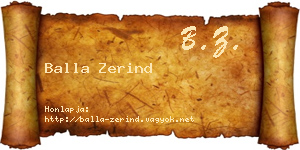 Balla Zerind névjegykártya